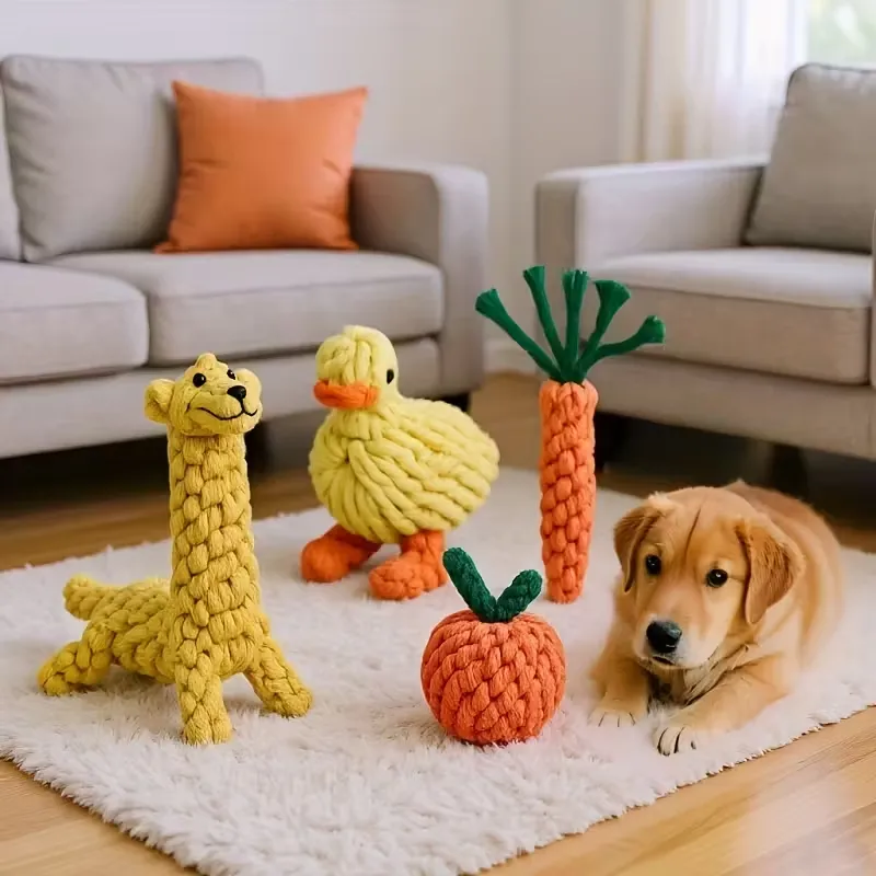 4pcs Interactive Chew-Resistant Pet Toys Set