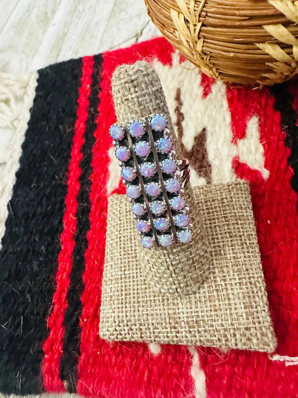 Cluster Statement Opal Sterling Silver Ring