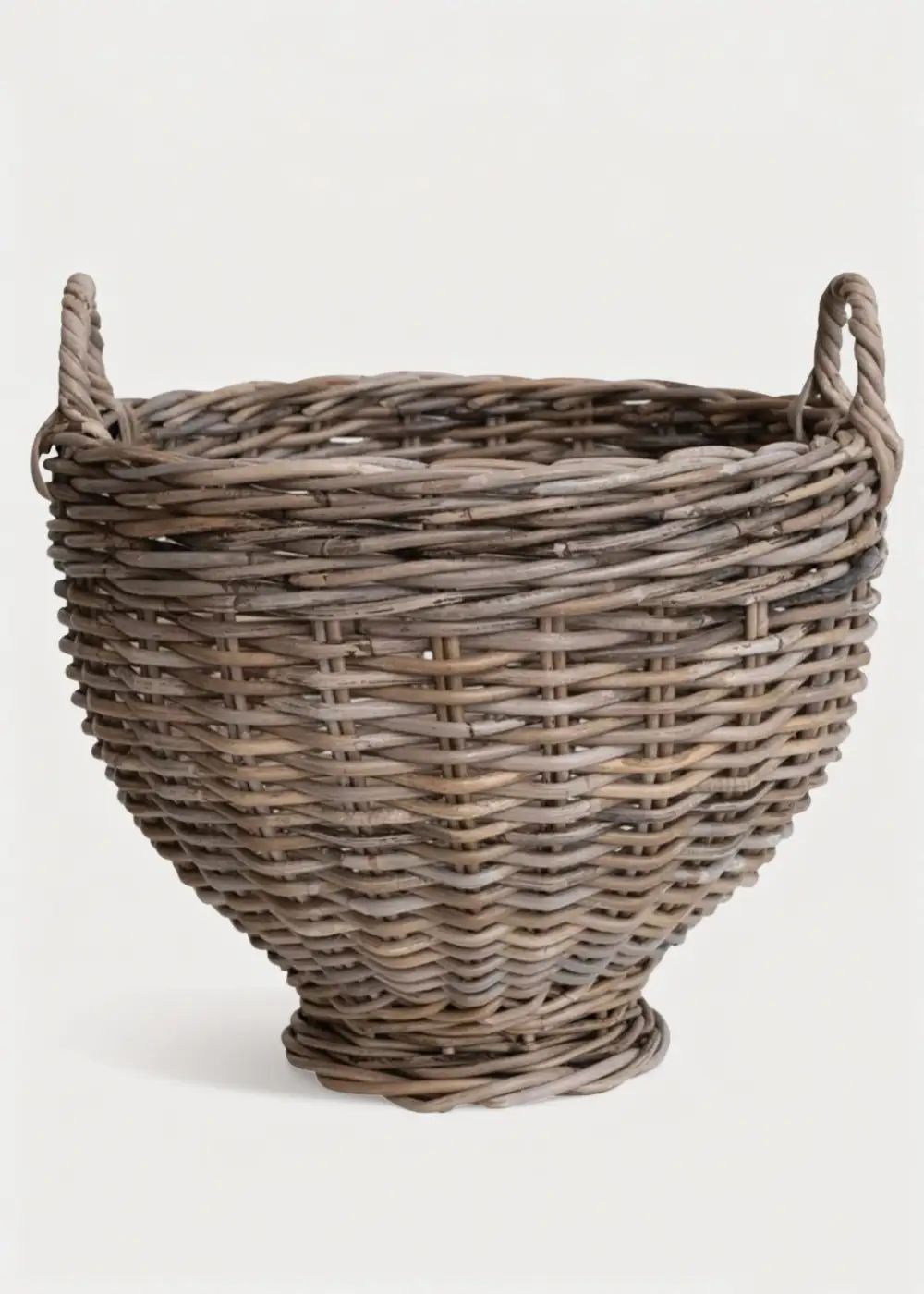 Handwoven Rattan Footed Basket