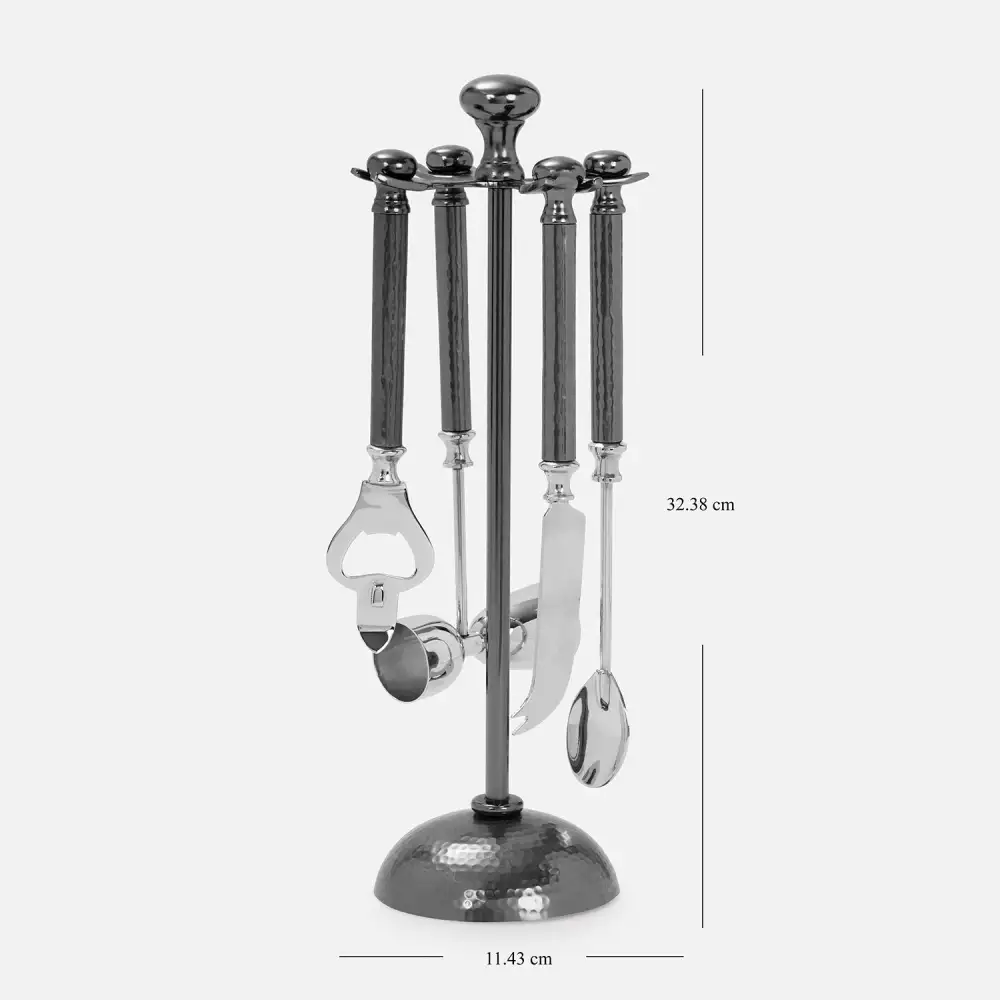 Hammered Metal Bar Tool Set
