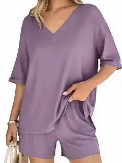 Classic Relaxed Everyday Top and Shorts Matching Set