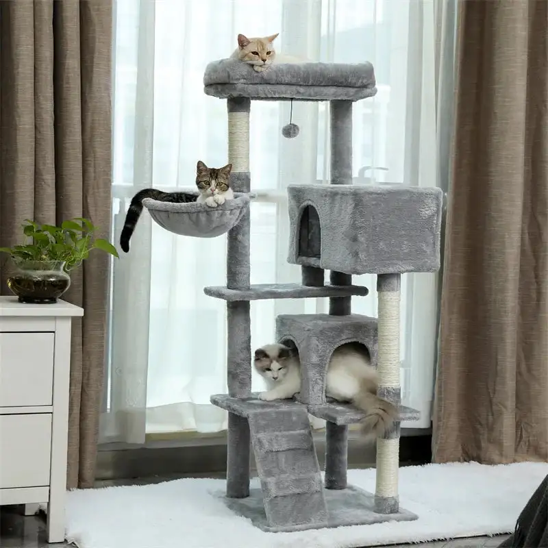 Cozy Feline Resting Structure Plush Cat Tree