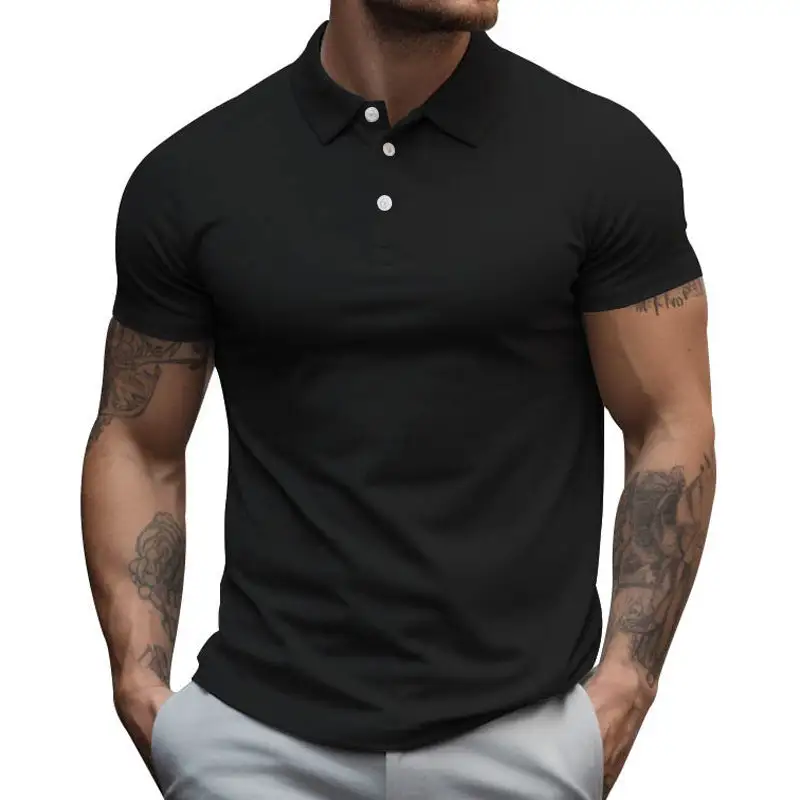 Button Placket Slim Fit Fitted Polo Shirt