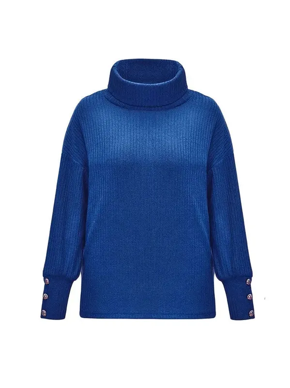 Winter Ribbed Cowl Neck Sweater