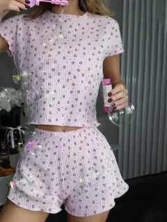 Refined Ribbed Top and Shorts Lounge Set