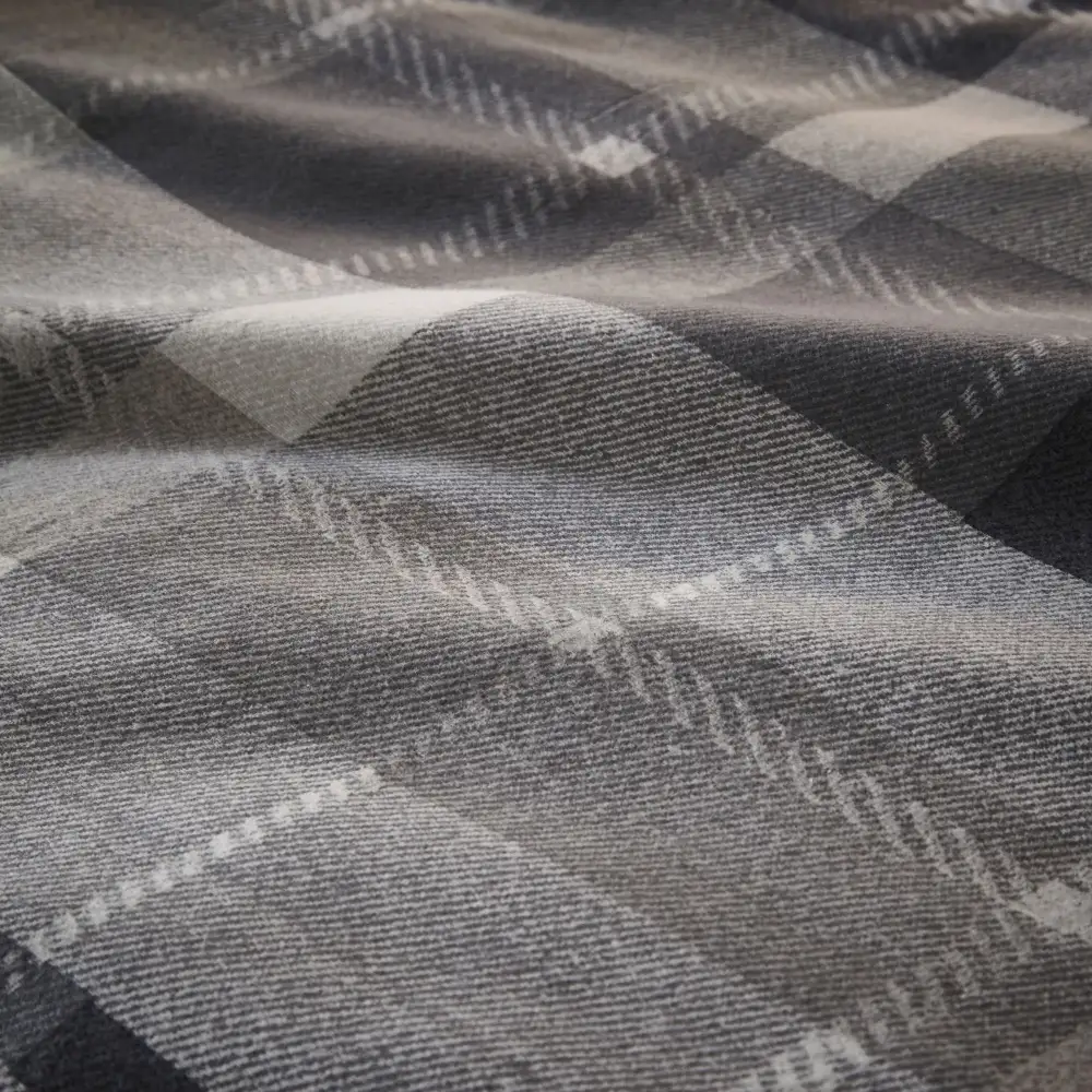 Softly Styled Bedroom Reversible Check Brushed Cotton Duvet Cover Set