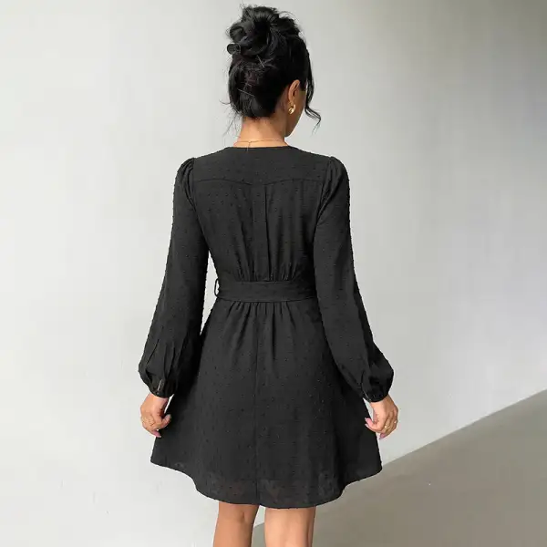 Women's Wrap Puff-Sleeve Evening Dress