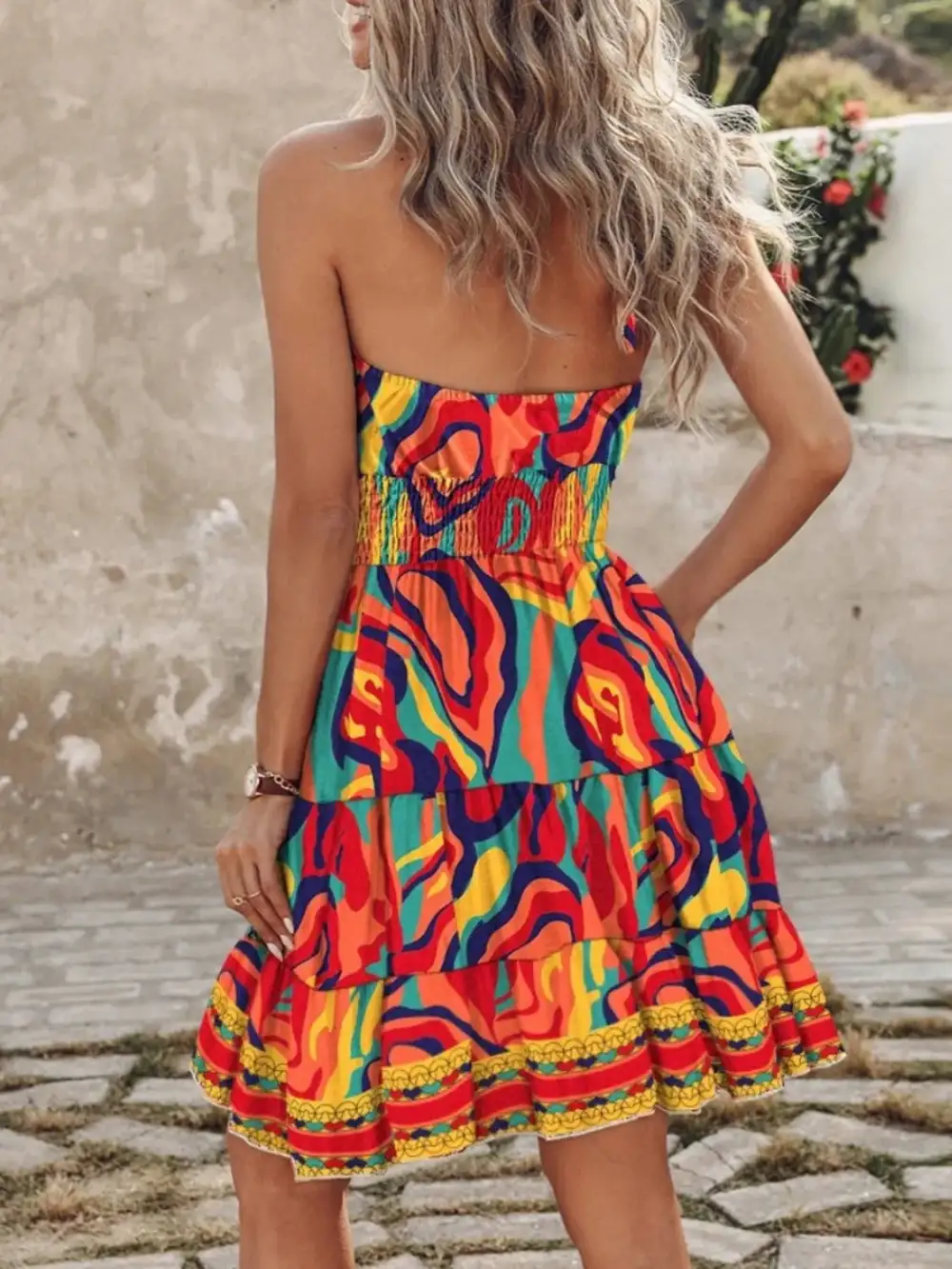 Paisley Print Halter Neck Mini Dress