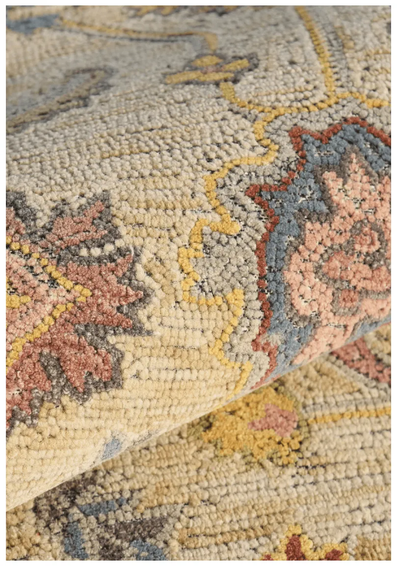 Artisan Design Hand Tufted Floral Oushak Inspired Wool Area Rug
