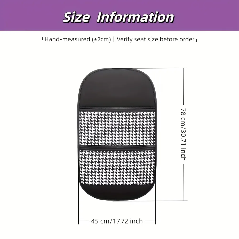 Houndstooth Car Seat Back Organizer
