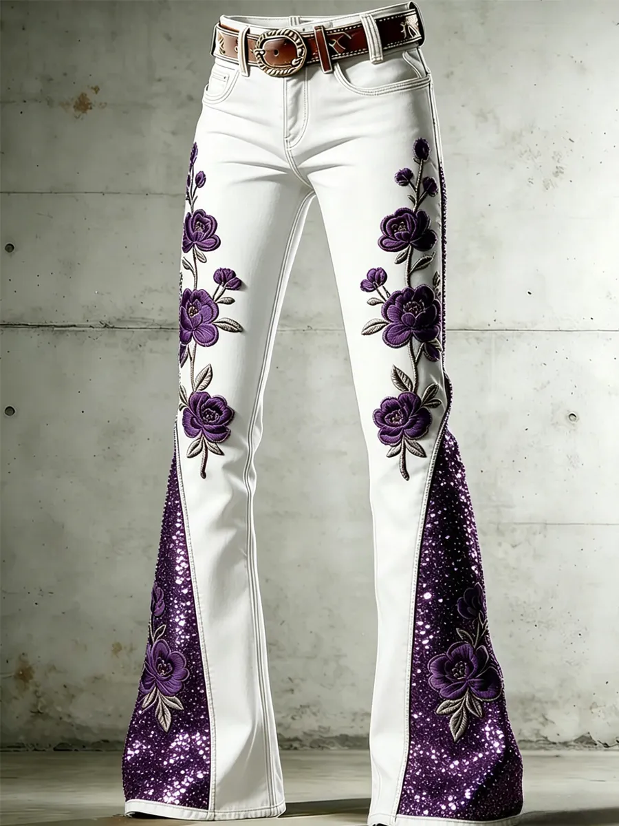 Women's Floral Casual Long Pants