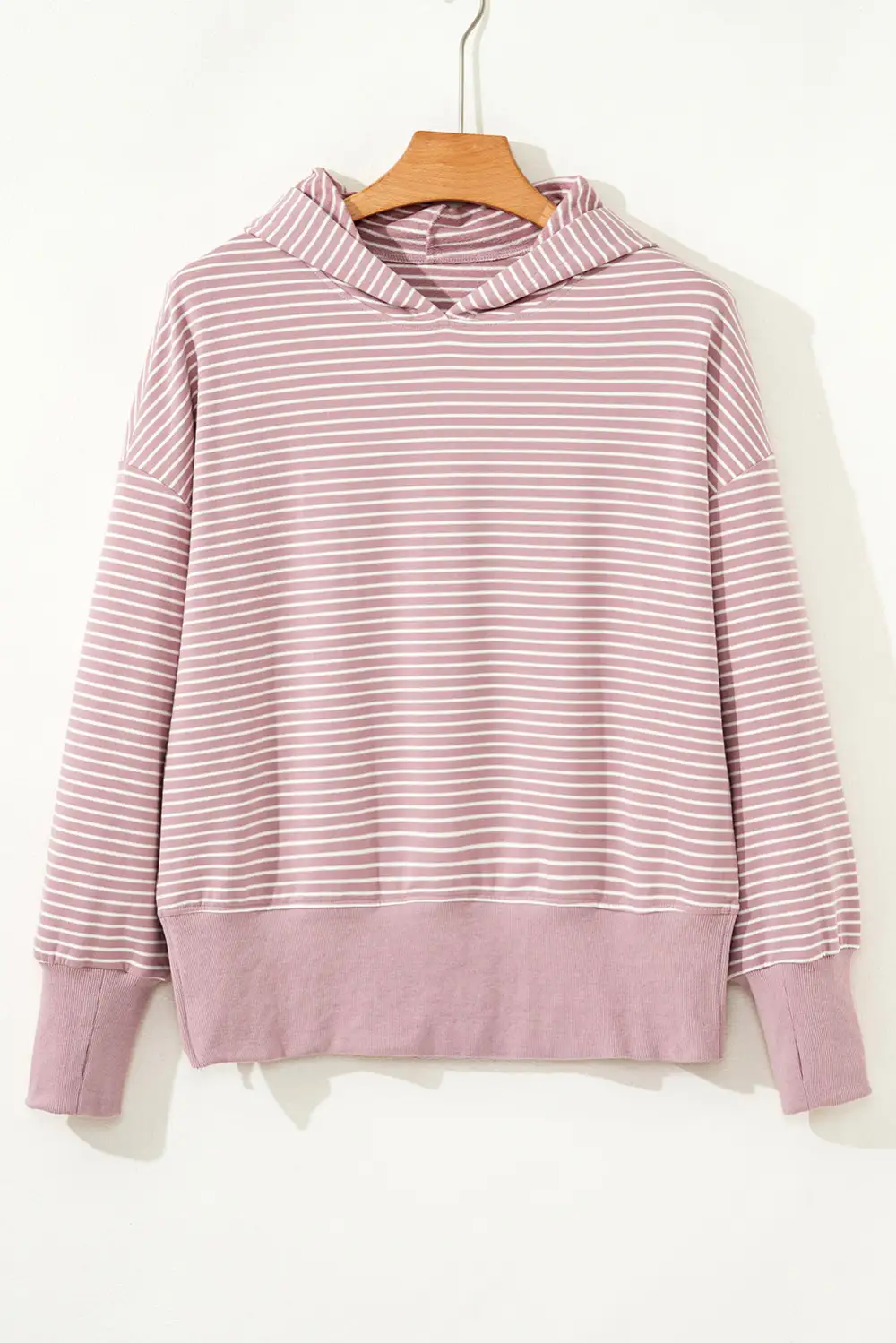 Drop-Shoulder Relaxed-Fit Striped Hoodie