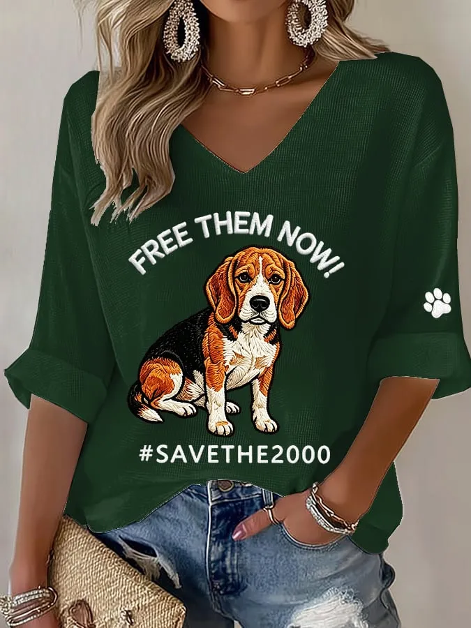 Women's Free Them Now! #Savethe2000 Printed Art Printed Print Top