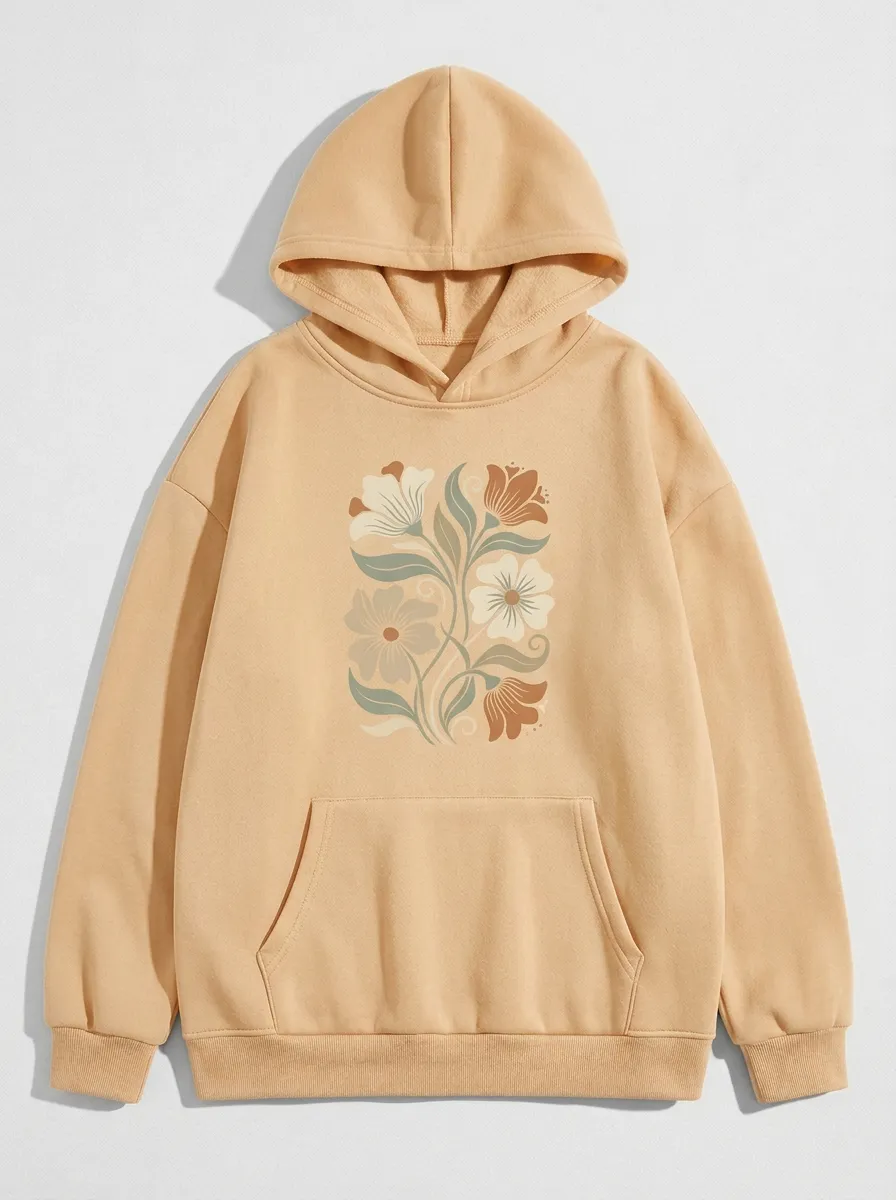 Boho Nature Floral Botanical Hoodie