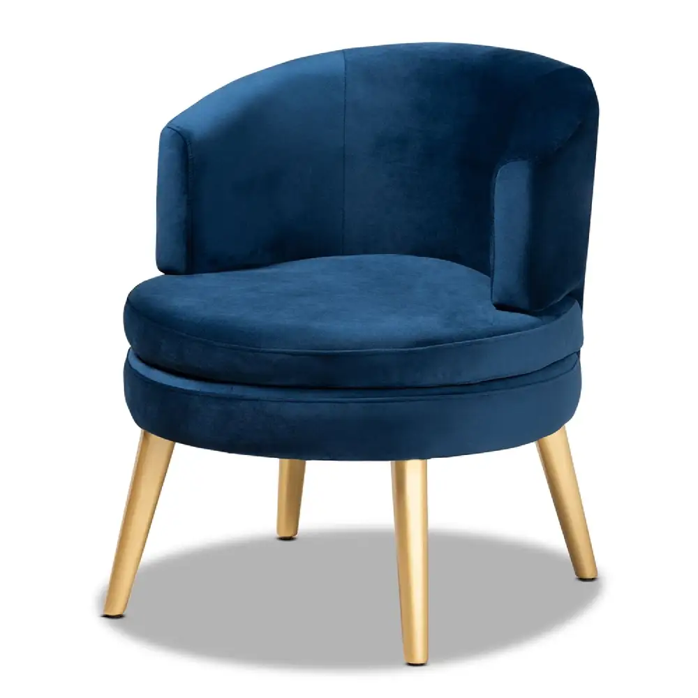 Round Velvet Accent Chair