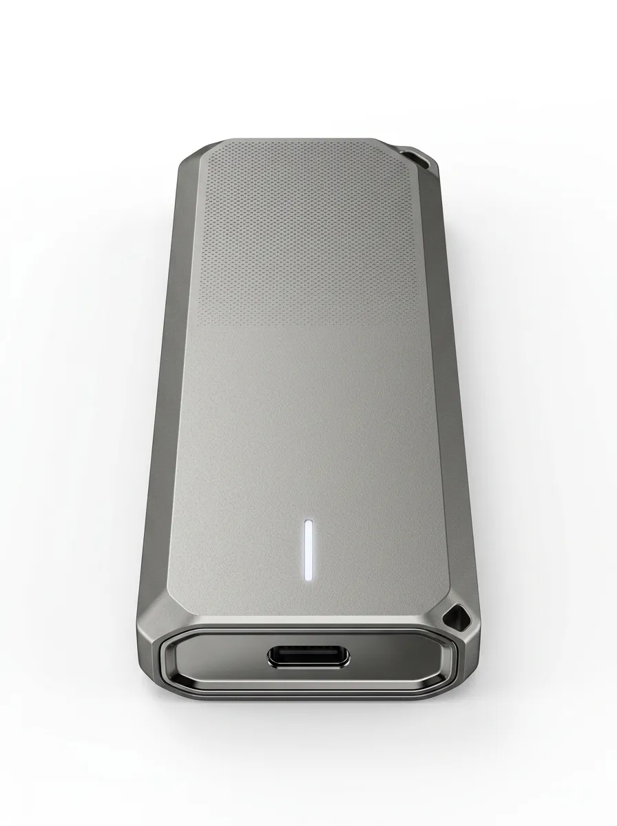Portable External Solid State Drive Brushed Metal USB C Design