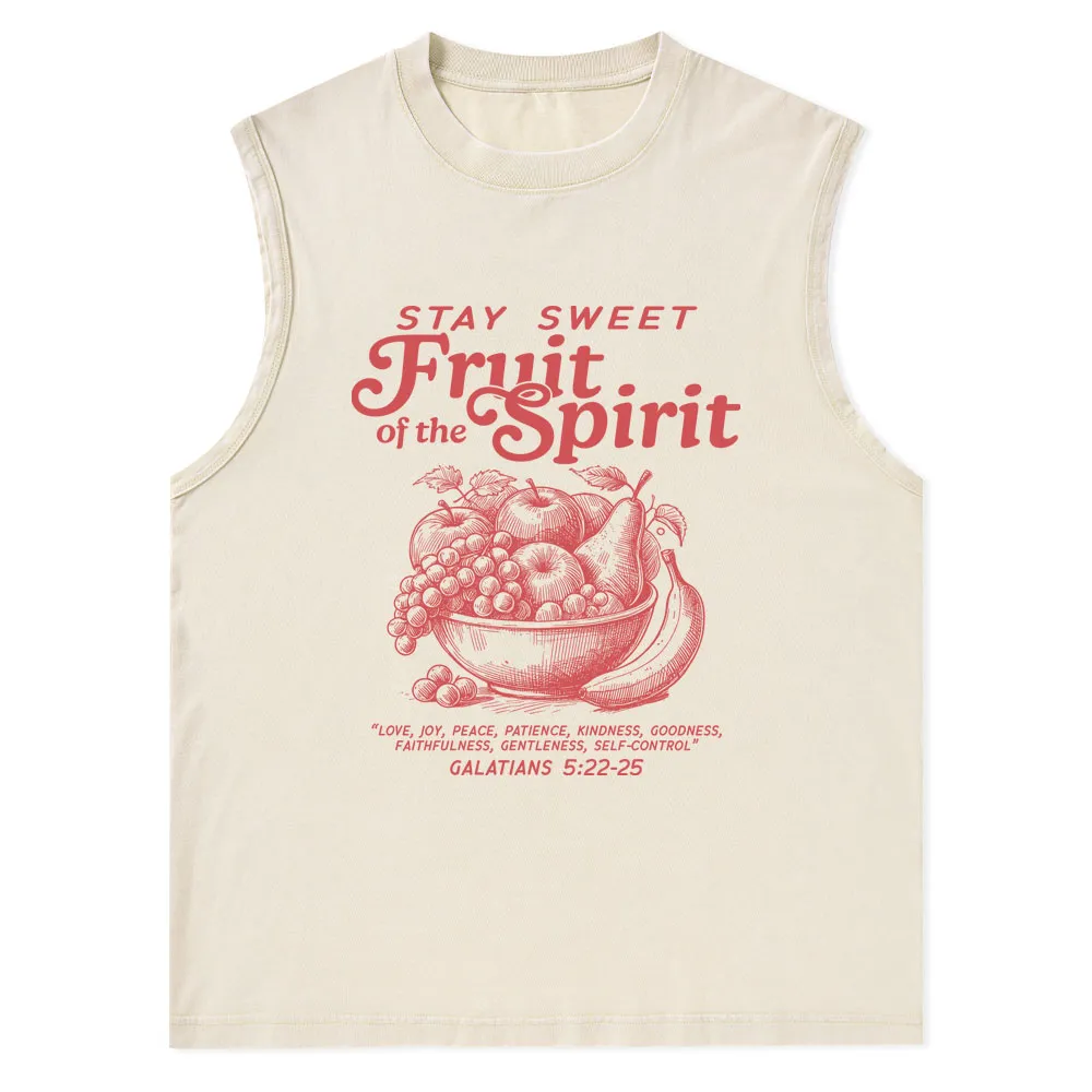 Stay Sweet Fruit Of The Spirit Christian Washed Tank Top
