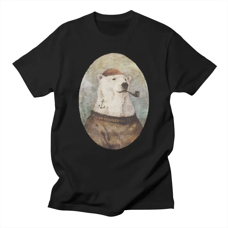 Creative White Bear Artistic Cotton Short Sleeves