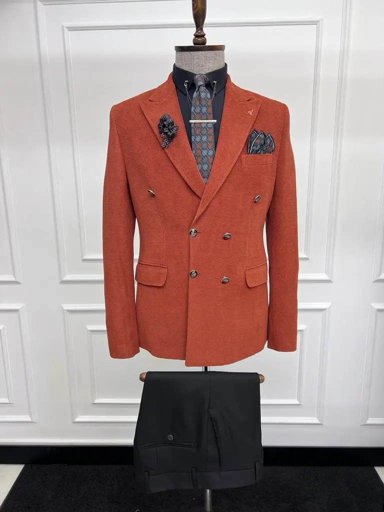 Classic Slim Fit Special Design Double Breasted Jacket
