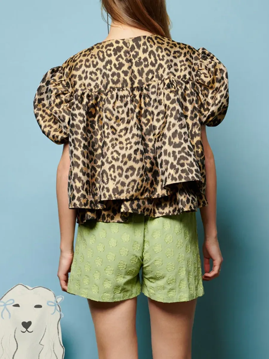 Leopard Jacquard Top