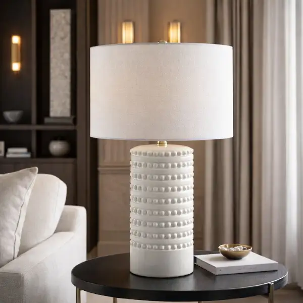 Curved Glazed Ceramic Table Lamp