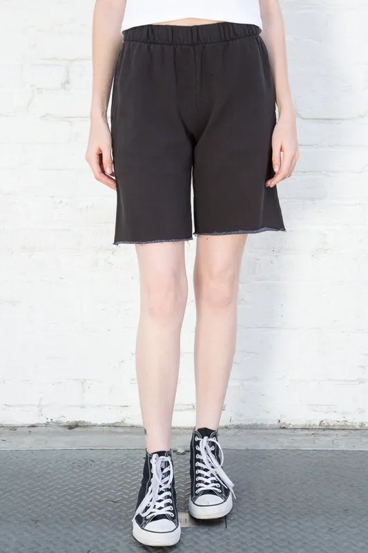 Black Raw Hem Shorts