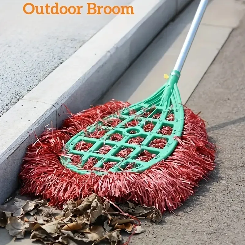 Outdoor Plastic Curved Handle Super Large Broom