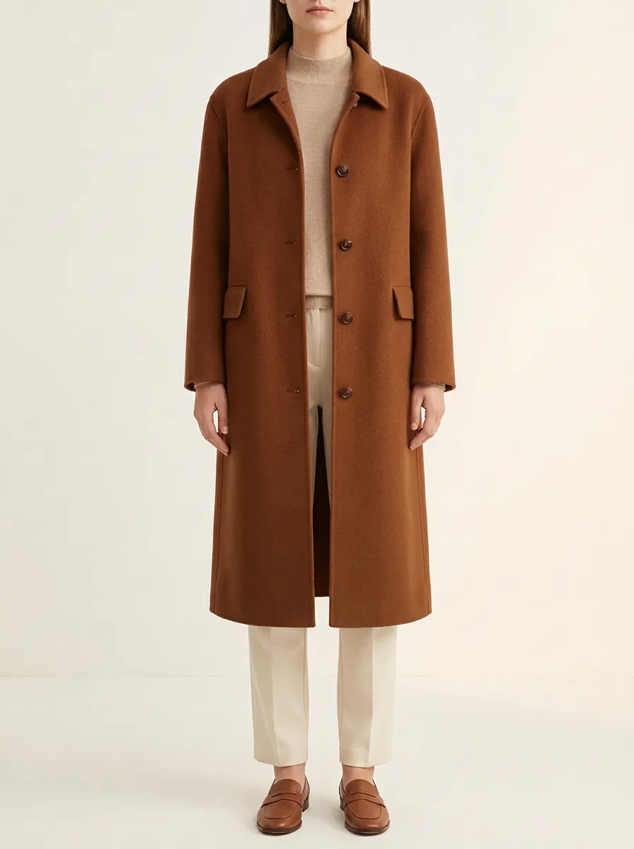 Casual Wool-Blend Outerwear Coat