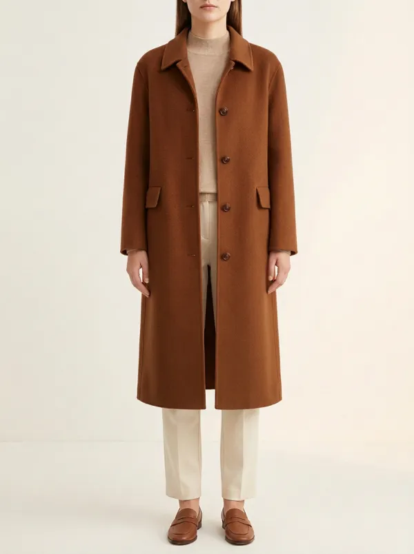 Casual Wool-Blend Outerwear Coat