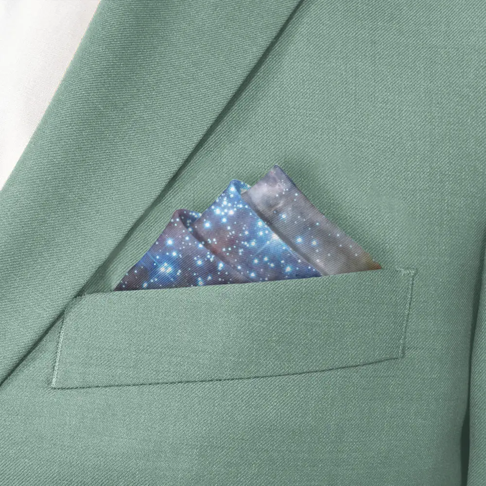 Tailored Sharp Space Motif Pocket Square