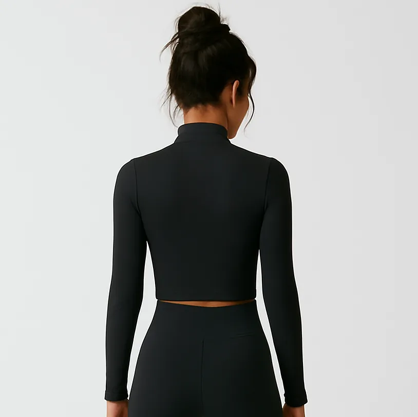 Women's Cropped Athletic Zip Jacket