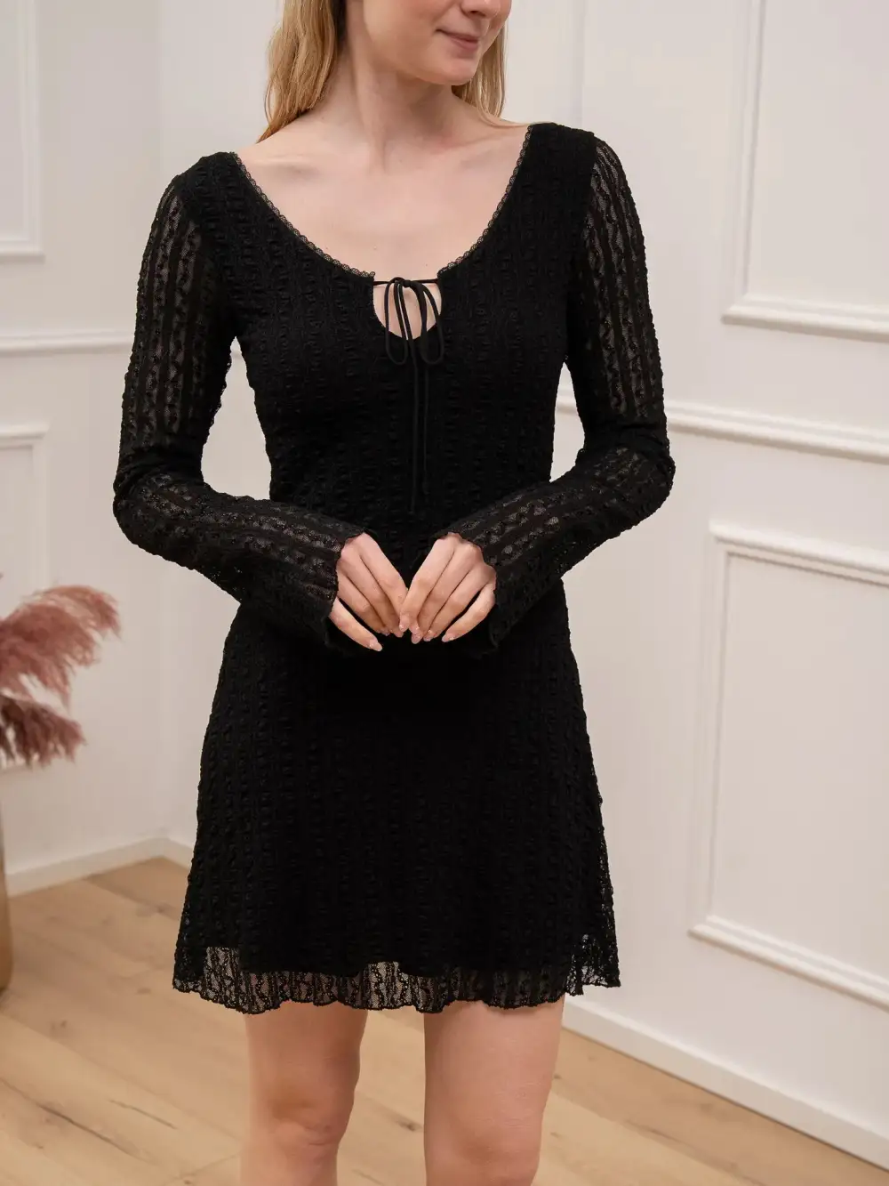 Lattice Mini Lace Dress