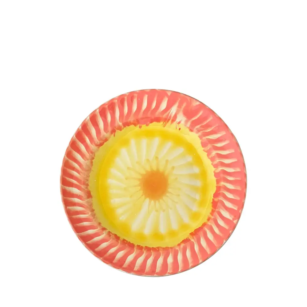 Summer-Inspired Hand-Painted Ceramic Dessert And Side Plate