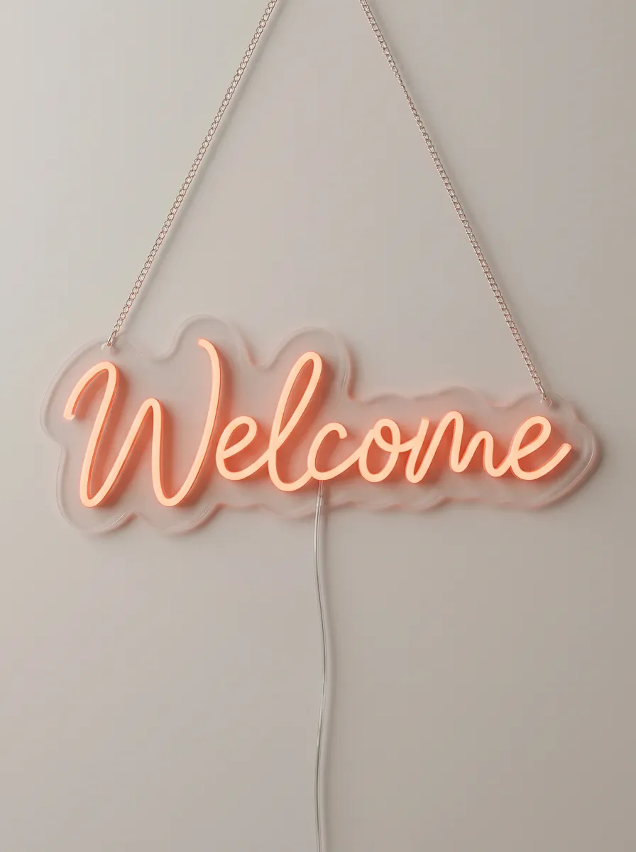 Travel Script Welcome Neon Sign