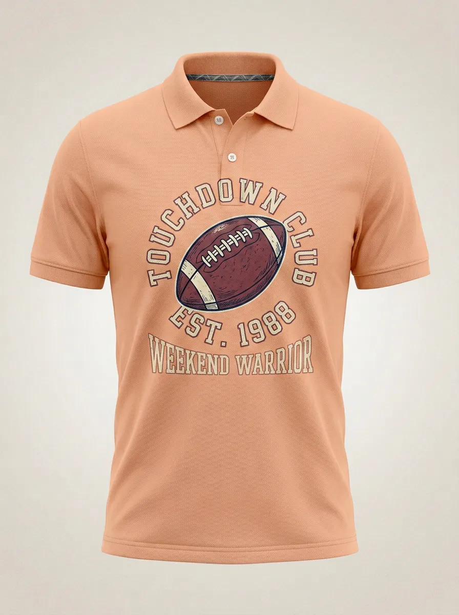 Football Inspired Casual Polo Shirt