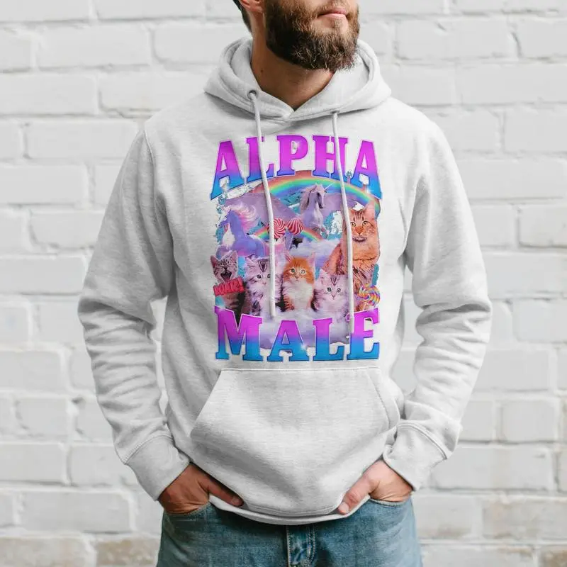 Cat And Unicorn Alpha Male Hoodie