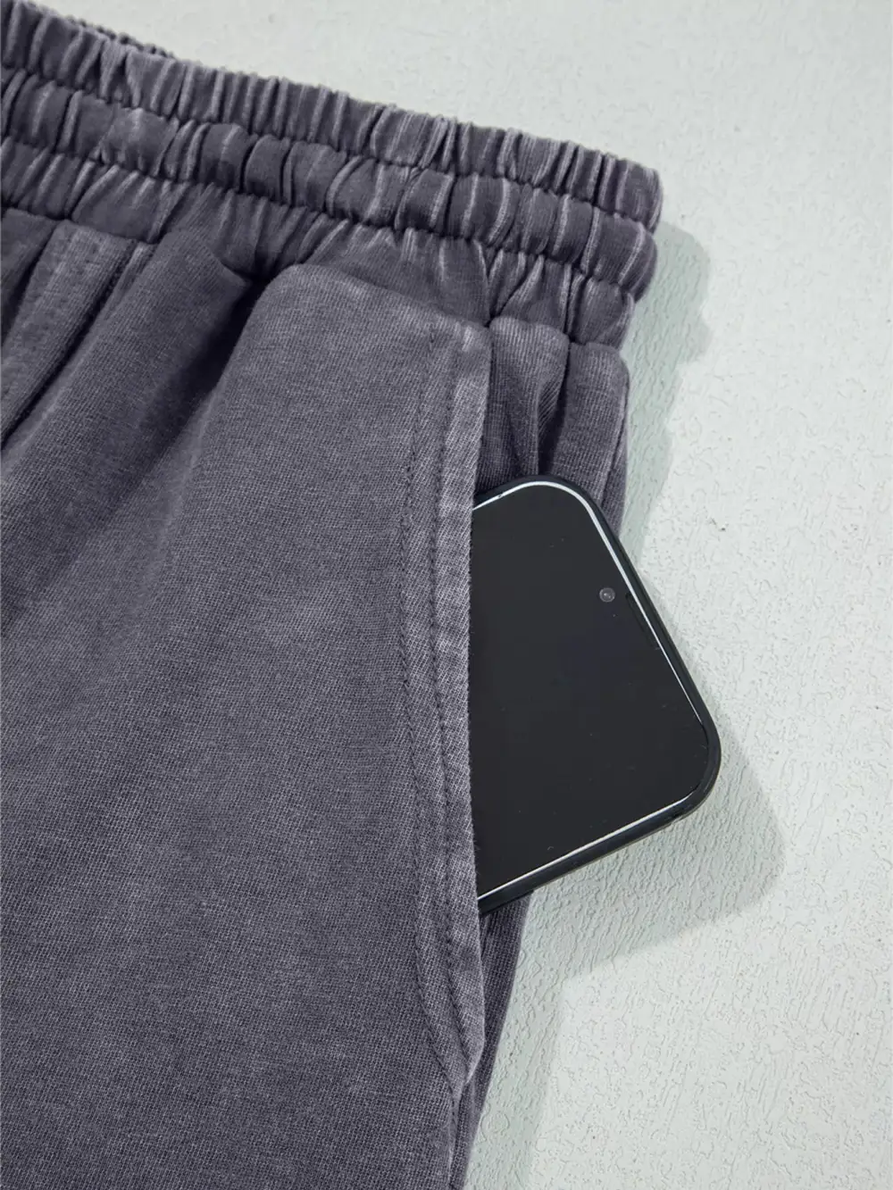 Flower Patch Mineral Washed Terry Knit Cropped Wide Leg Pants