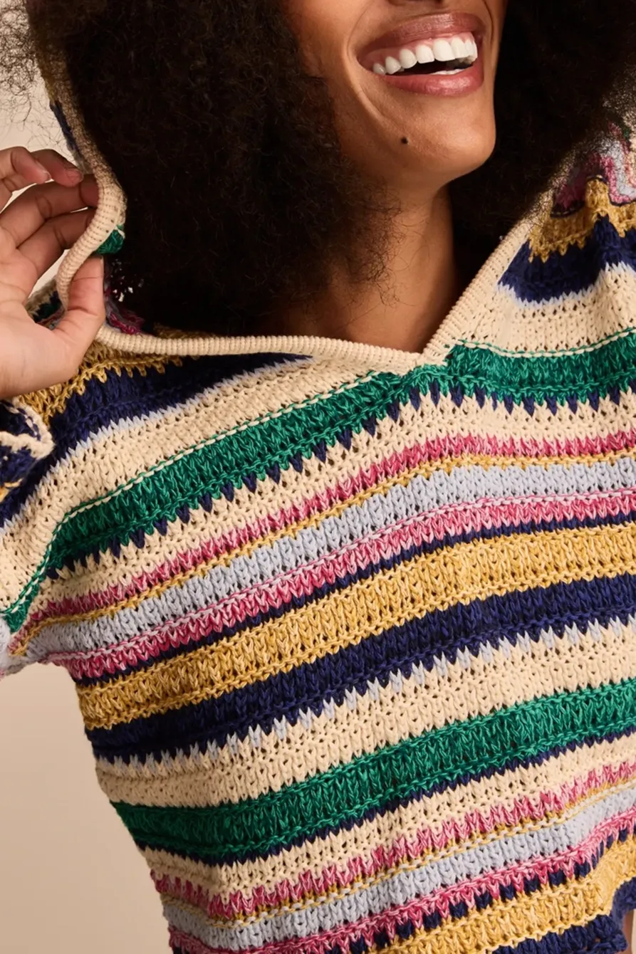 Casual Stripe Slight Stretch Hoodie