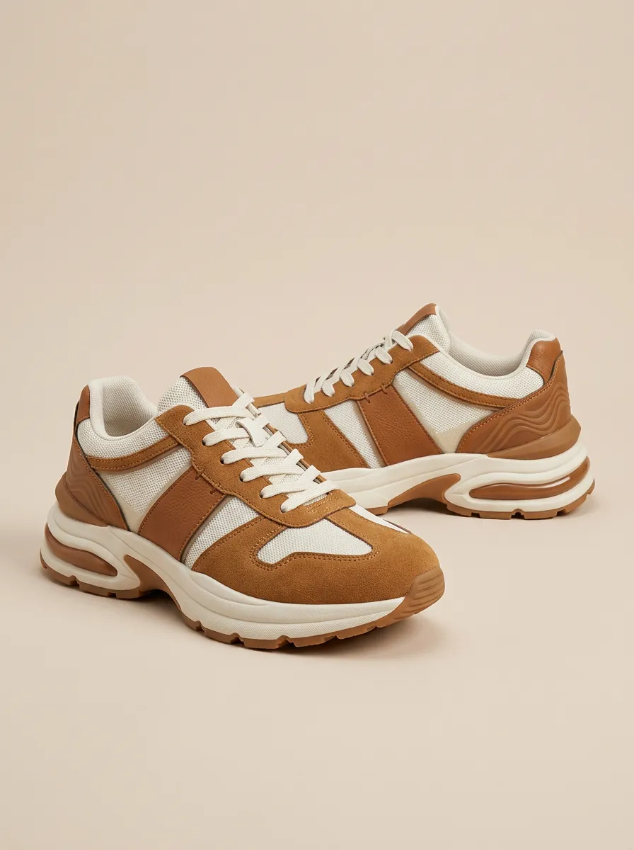 Unisex Everyday Casual Minimalist Suede Mesh Print Sneakers