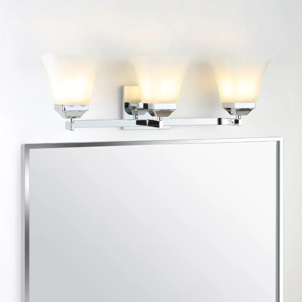 Triple-Light Iron Glass Modern Cottage LED Vanity Light