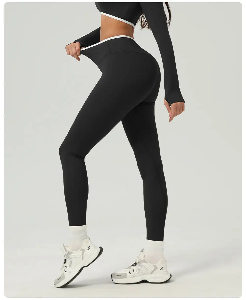 Contrast Waist Trim Leggings