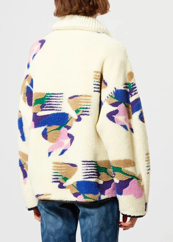 Print Lapel Neck Marner Coat