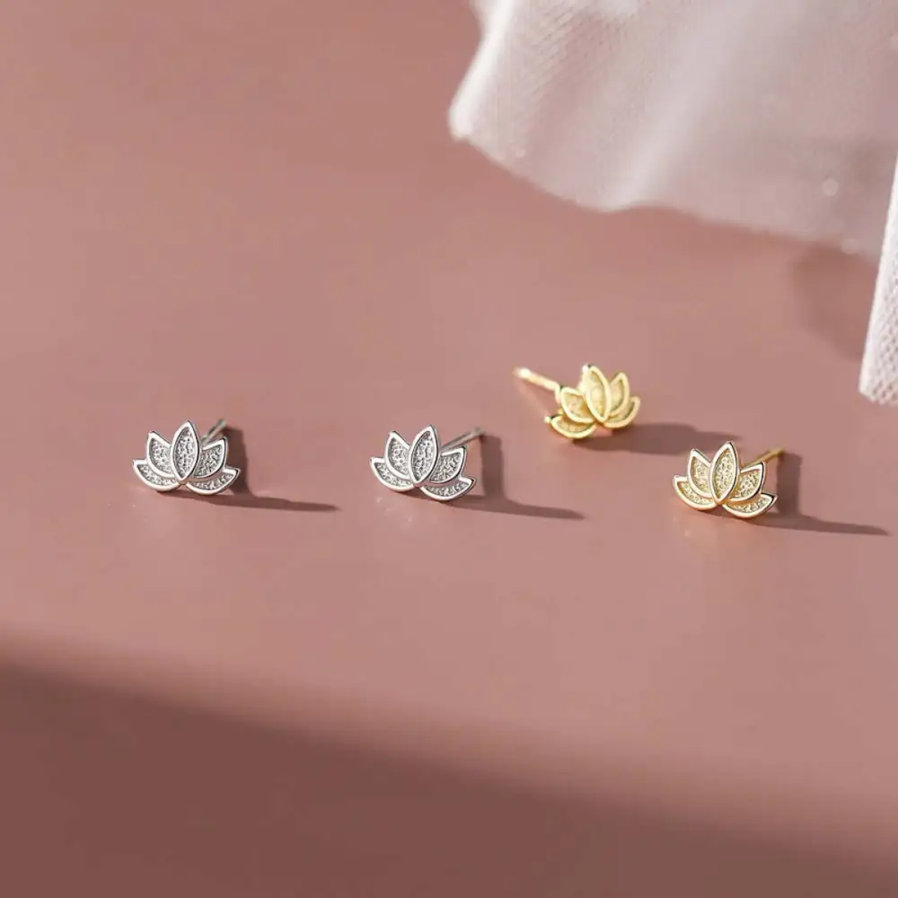 Women's Lotus Flower Stud Earrings