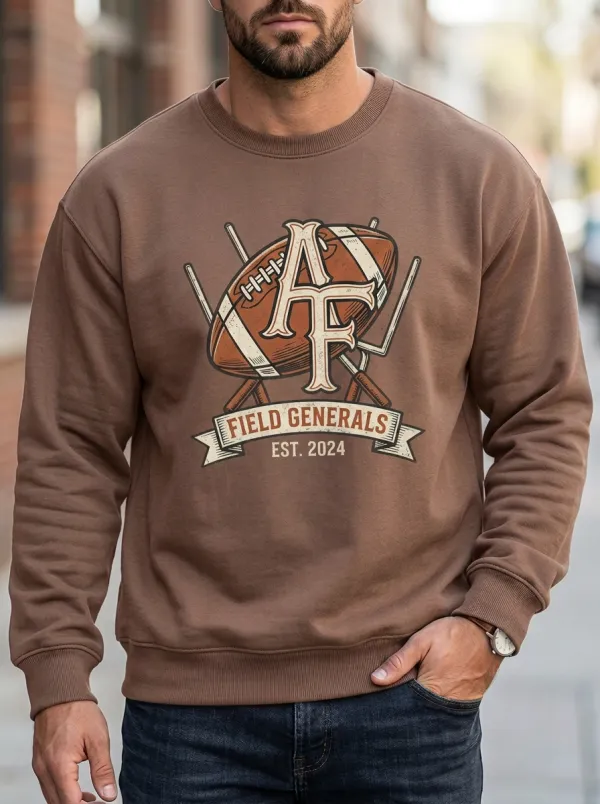 Men's American Football Field Generals Af Printed Sweatshirt