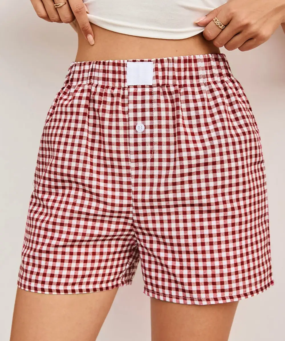 Boxer Plaid Casual Shorts