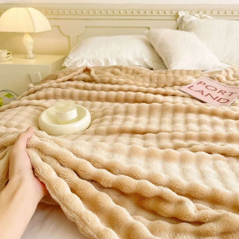 Double Sided Fleece Throw Blanket