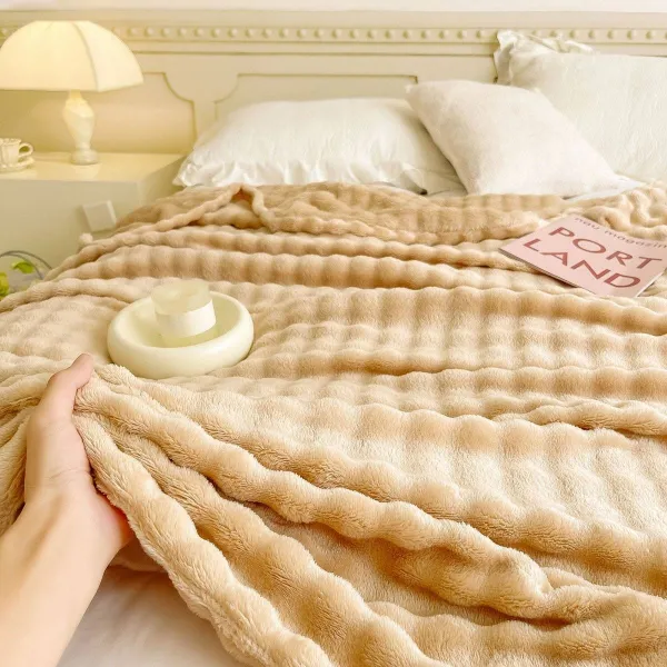 Double Sided Fleece Throw Blanket
