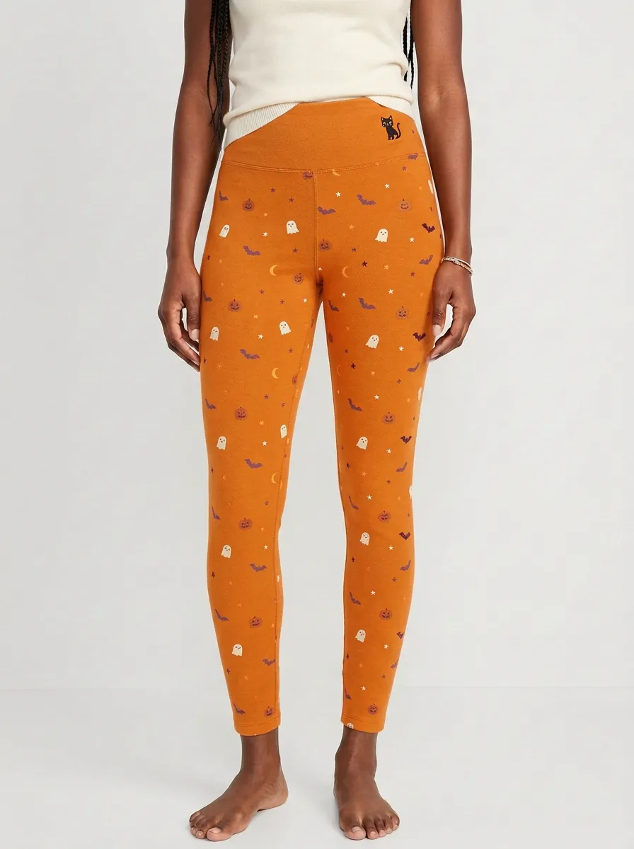 Women's Halloween Ghost Pumpkin Bat Leggings