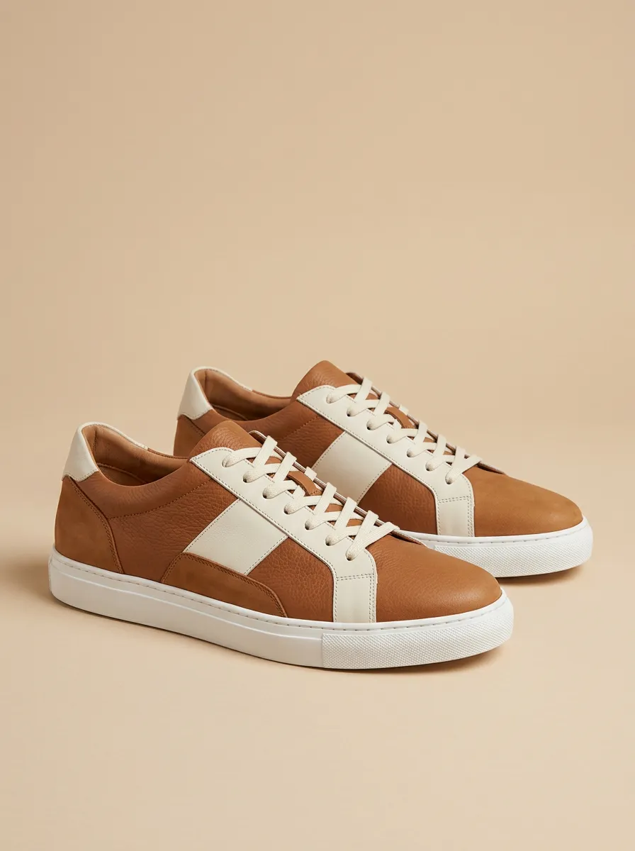 Men's Everyday Minimalist Colorblock Leather Casual Shoes
