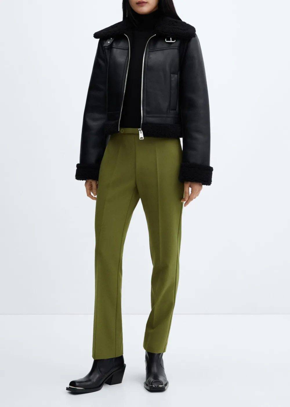 Belt Straight-Fit Pants